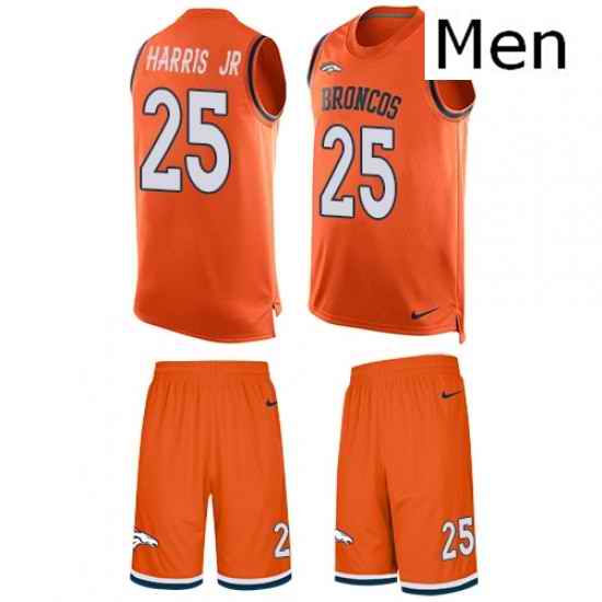 Men Nike Denver Broncos 25 Chris Harris Jr Limited Orange Tank Top Suit NFL Jersey